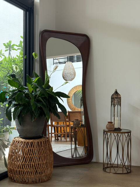 Mystique - Walnut Wooden Framed Mirror 180cm x 80cm
