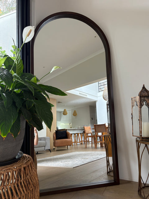 Arc of Eden - Walnut Coloured Wooden Framed Mirror 190 x 90cm