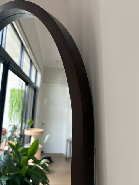 Arc of Eden - Walnut Coloured Wooden Framed Mirror 190 x 90cm