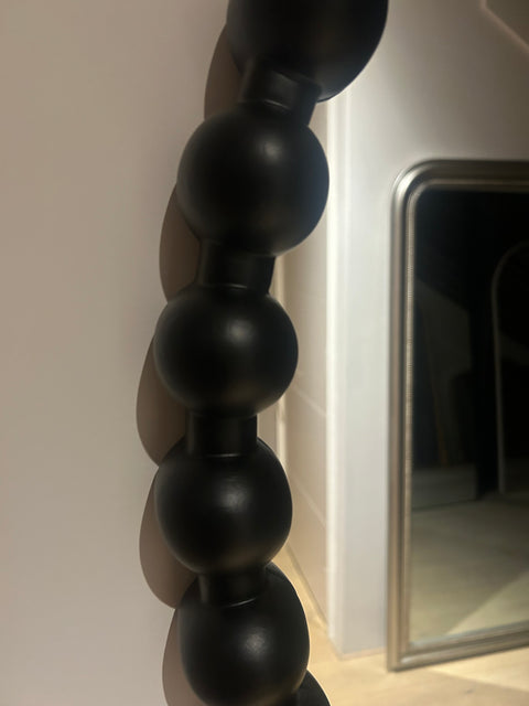 Bobby - Round Bobbin Framed Mirror Black 90cm