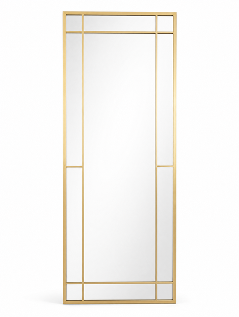 Pre Order Kensington- Gold Iron framed Mirror 180 x 70cm