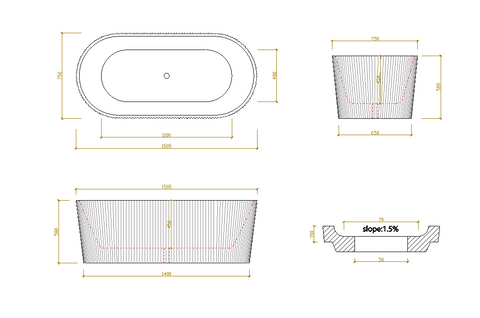 Lukka Bathware - Agena Fluted Acrylic Free-Standing Bath