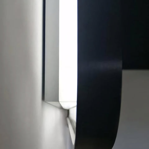 Aqua Perla - Matte Black Framed LED Mirror 810x610mm