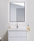 Matte Black Framed LED Mirror 810x610mm