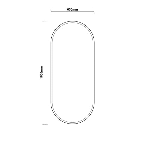 Aqua Perla - Framed LED Dressing Mirror 1600x650mm