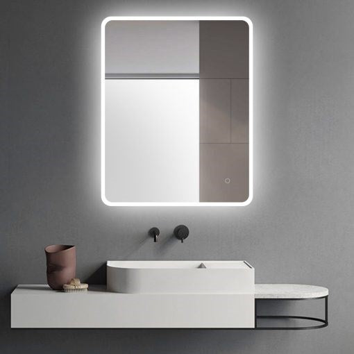 Aqua Perla - LED Mirror - Curved Rim 600x750mm