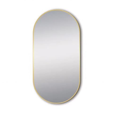 Aqua Perla - Matte Brushed Gold Framed LED Dressing Mirror 500x1000mm