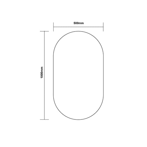 Matte Brushed Gold Framed LED Dressing Mirror 500x1000mm