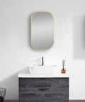 Matte Brushed Gold Framed Mirror 450x750mm