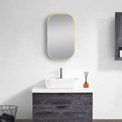 Matte Brushed Gold Framed Mirror 450x750mm