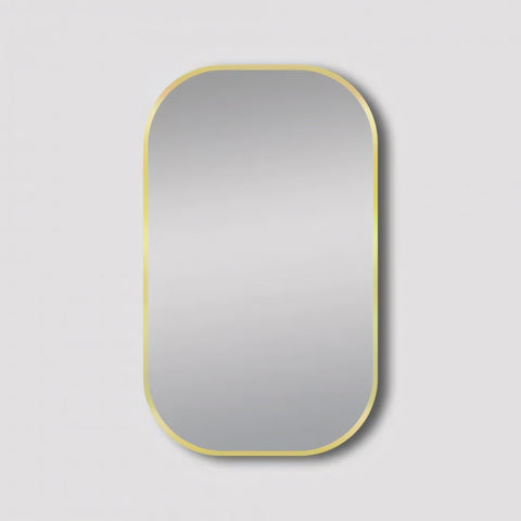 Aqua Perla - Matte Brushed Gold Framed Mirror 600x900mm