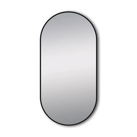 Aqua Perla - Matte Black Framed Mirror 500x1000mm