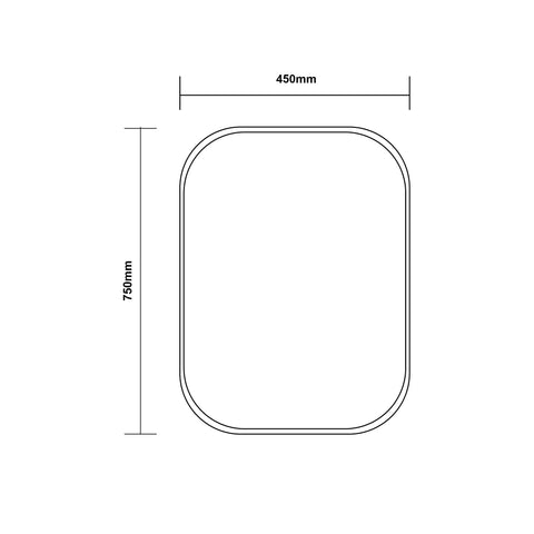 Aqua Perla - Matte Black Framed Mirror 450x750mm