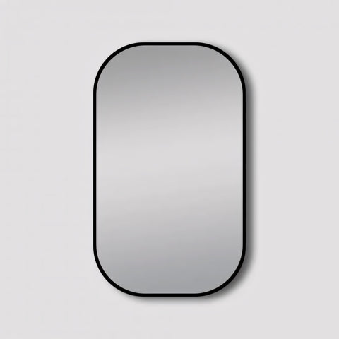 Aqua Perla - Matte Black Framed Mirror 450x750mm