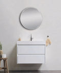 Matte Brushed Nickel Framed Mirror 600mm
