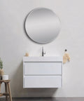Matte Brushed Nickel Framed Mirror 700mm