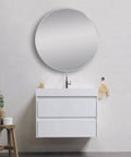 Matte Brushed Nickel Framed Mirror 800mm
