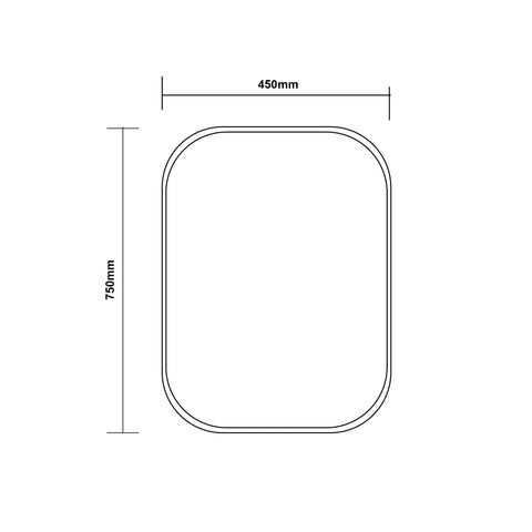Aqua Perla - Matte Brushed Nickel Framed Mirror 450x750mm