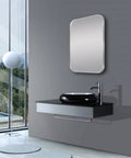 Matte Brushed Nickel Framed Mirror 450x750mm