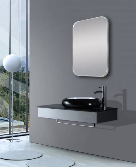 Matte Brushed Nickel Framed Mirror 450x750mm
