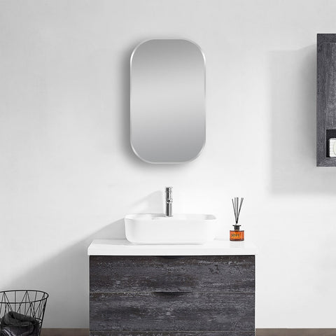 Aqua Perla - Matte Brushed Nickel Framed Mirror 600x900mm