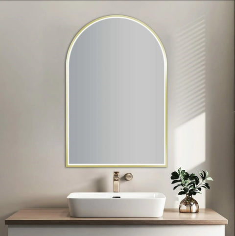 Brushed Gold Framed LED Mirror 600x900mm