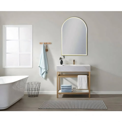 Aqua Perla - Brushed Gold Framed LED Mirror 600x900mm
