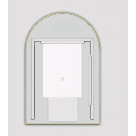 Aqua Perla - Brushed Gold Framed LED Mirror 600x900mm