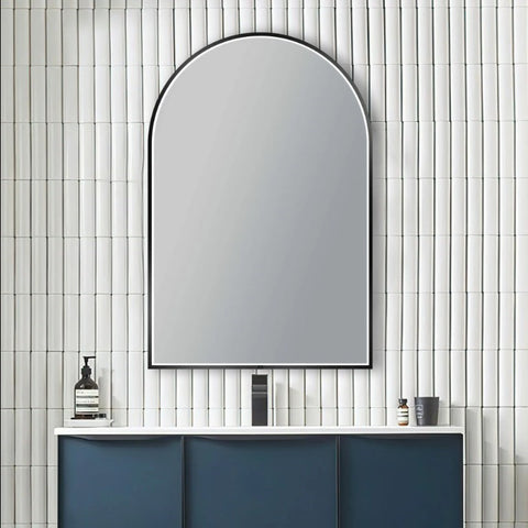 Matte Black Framed LED Mirror 600x900mm