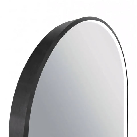 Aqua Perla - Matte Black Framed LED Mirror 600x900mm