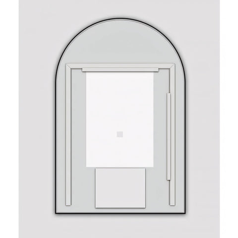 Aqua Perla - Matte Black Framed LED Mirror 600x900mm