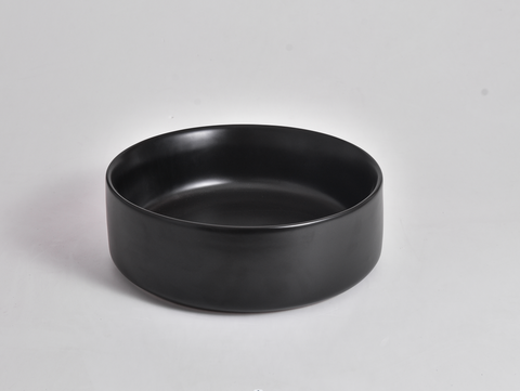 Claya - Luna 36 Matte Black Round Basin, 360mm