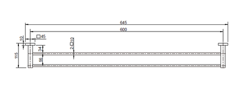 Modern National - Lux Double Towel Rail 600mm