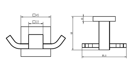 Modern National - Lux Double Robe Hook