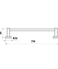 Linkware LR4002 - Loui Single Towel Rail - 2 Magpies