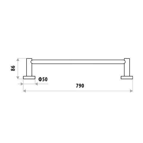 Linkware LR4002 - Loui Single Towel Rail - 2 Magpies