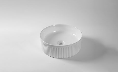 Claya - LUCID-37-Gloss Round Basin, Gloss White