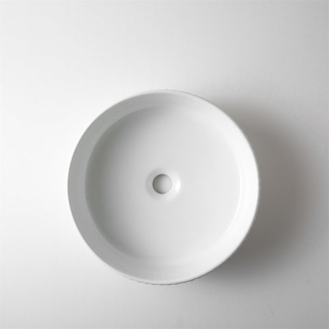 Claya - Lucid-40 Round Basin, Gloss White