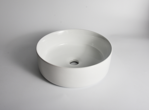 Claya - Luna-36 Round Basin, Gloss White