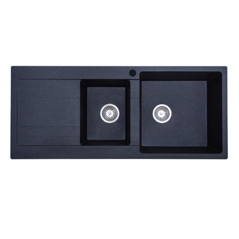 Modern National -Modern National - Ria One & Half Right Hand Bowl Granite Sink with Drainer 30L+18L