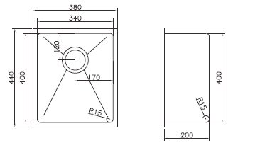Modern National -Modern National - Single Bowl Stainless Steel Sink 26L