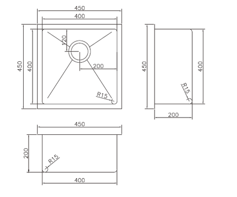 Modern National - Single Bowl Sink Stainless Steel