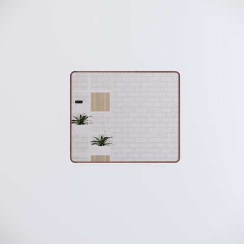 Aqua Perla - Brushed Copper Framed Rectangle Plain Mirror 900*750mm