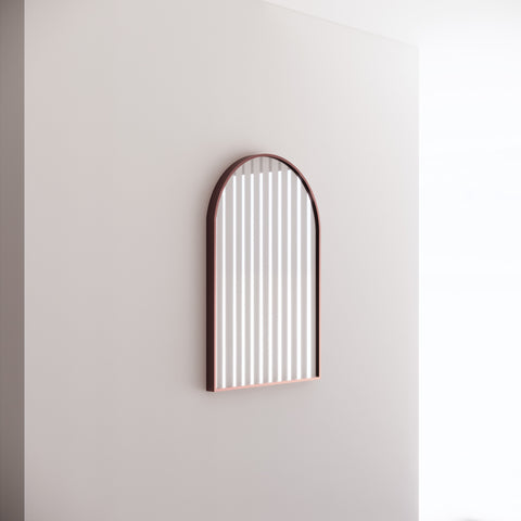 Aqua Perla - Brushed Copper Framed Arch Plain Mirror 600*900mm