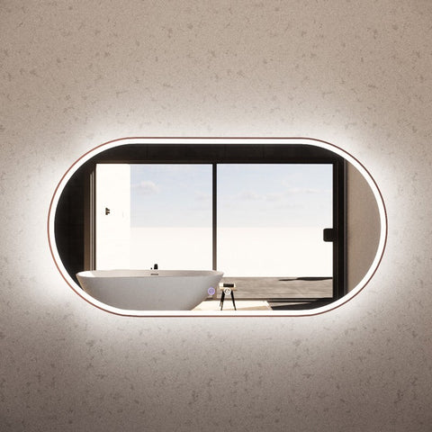 Aqua Perla - 3 Lighting Options controlled Touch Sensor Switch Frontlit and Backlit Brushed Nickel Framed LED Mirror 1200*700mm