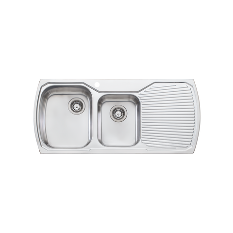 Oliveri - Monet 1 & 3/4 Bowl Topmount Sink with Drainer