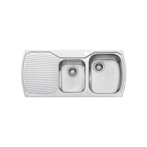 Oliveri - Monet 1 & 3/4 Bowl Topmount Sink with Drainer