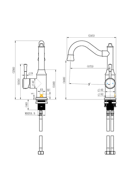 Modern National - Montpellier Shepherd’s Crook High Rise Basin Mixer