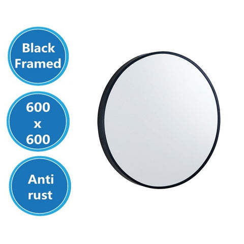 Aqua Perla - Black Framed Mirror 600x600x40mm