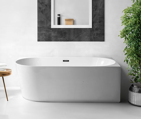 Alpine - Madrid Back To Wall Corner Bath White 160cm